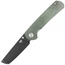 Nóż składany Bestech Sledgehammer Green Micarta, Black Stonewashed D2 (BG31B-2)