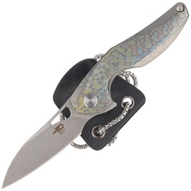 Nóż składany Bestech The Reticulan Grey/Colorful Titanium, Stonewashed/Satin CPM S35VN by Elijah Isham (BT1810E)