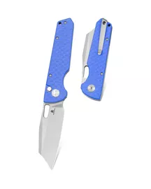 Nóż składany Bestechman Guardian Blue G10 w/ Carbon Fiber Pattern, Satin D2 (BMK11D)