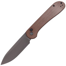 Nóż składany CIVIVI Button Lock Elementum Brown Micarta, Gray Stonewashed (C2103D)