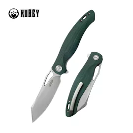 Nóż składany Kubey Drake Green G10, Beadblasted AUS-10 by Maksim Tkachuk (KU239K)