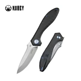 Nóż składany Kubey Ruckus Flame Titanium, Beadblasted CPM 20CV by Sherif Manganas (KB314P)