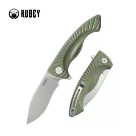 Nóż składany Kubey Timberwolf Green G10, Stonewashed 14C28N (KU208F)