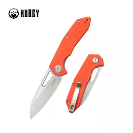 Nóż składany Kubey Vagrant Orange G10, Sand Blasted 14C28N by Maksim Tkachuk (KU291L)