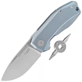 Nóż składany LionSteel Nano Blue Titanium, Satin MagnaCut (NA01 BL)