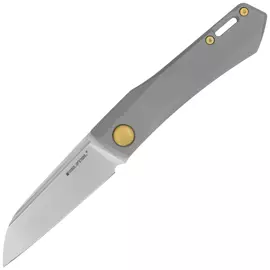 Nóż składany Real Steel Solis Gray/Gold Titanium, Satin N690 by Poltergeist Work (7062G)