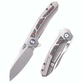 Nóż składany Remette Kestrel Gray Titanium/Multicolored Carbon Fiber, Satin CPM S35VN (RTPO-B)