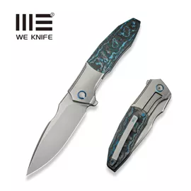 Nóż składany WE Knife Archeozoic Gray Titanium/Arctic Storm Fat Carbon, Polished Bead Blasted M390 (WE23091-4)