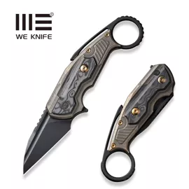 Nóż składany WeKnife Yardbird Bronze Titanium/Rose Carbon Fiber, Black Stonewashed CPM 20CV by Maciej Torbé (WE22021-2)