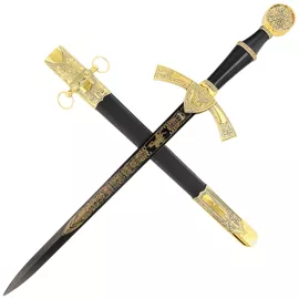 Sztylet średniowieczny Decor Habitat Medieval Dagger, Black/Gold ABS, Black (15422)