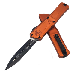 Nóż automatyczny OTF Microtech Combat Troodon D/E Gen III Orange Aluminium, Black M390MK by Tony Marfione (1142-1OR)