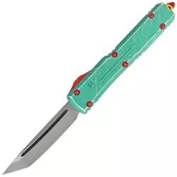 Nóż automatyczny OTF Microtech Ultratech T/E Bounty Hunter Signature Distressed Green Aluminium, Apocalyptic M390 by Tony Marfione (123-10BH)