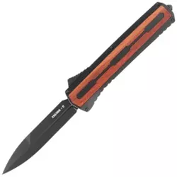 Nóż automatyczny OTF Tekto A7 Zastava S/P Black Aluminium/Red Wood, Black CPM S35VN