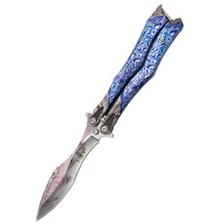 Nóż motylkowy Third Decor Habitat Balisong 3D Imit. Damascus Stainless Steel, Imit. Damascus (K2818DC)