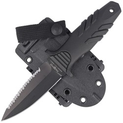 Nóż nurkowy Fox Tactical Elementum Dagger PP+TPE Black, Black Blade (FX-647 S)