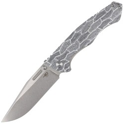 Nóż składany Bestech Keen II Black White Damascus G10 / Titanium, Stonewash / Satin CPM S35VN by Koens Craft (BT2301C)