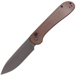 Nóż składany CIVIVI Button Lock Elementum Brown Micarta, Gray Stonewashed (C2103D)