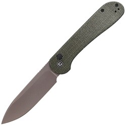 Nóż składany CIVIVI Button Lock Elementum Dark Green Micarta, Gray Stonewashed (C2103C)