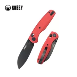 Nóż składany Kubey Breeze Red G10, Blackwashed 14C26N by Caleb Waldman (KU288F)