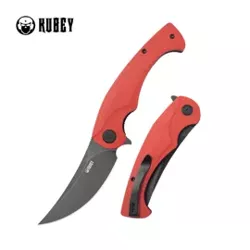 Nóż składany Kubey Scimitar Red G10, Blackwashed 14C28N (KU173O)