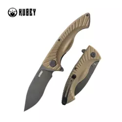 Nóż składany Kubey Timberwolf Tan G10, Blackwashed 14C28N (KU208H)