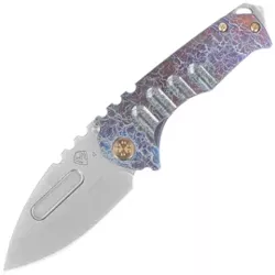 Nóż składany Medford Praetorian Genesis T Drop Point, Brushed/Acid/Flamed/Blue Titanium, Bronze HW/Clip, NP3 Breaker, Tumbled S45VN by Greg Medford (MK0294TD-03A2-T1C1-BN)