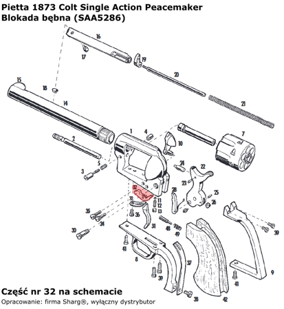 Blokada bębna Pietta 1873 SA Peacemaker (SAA5286)