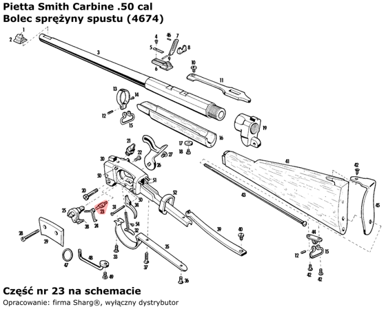 Bolec sprężyny spustu Pietta Smith Carbine .50 cal (4674)