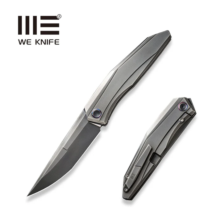 Nóż składany WE Knife Cybernetic LE No ???/207 Polished Gray Titanium, Polished Gray CPM 20CV (WE22033-6)