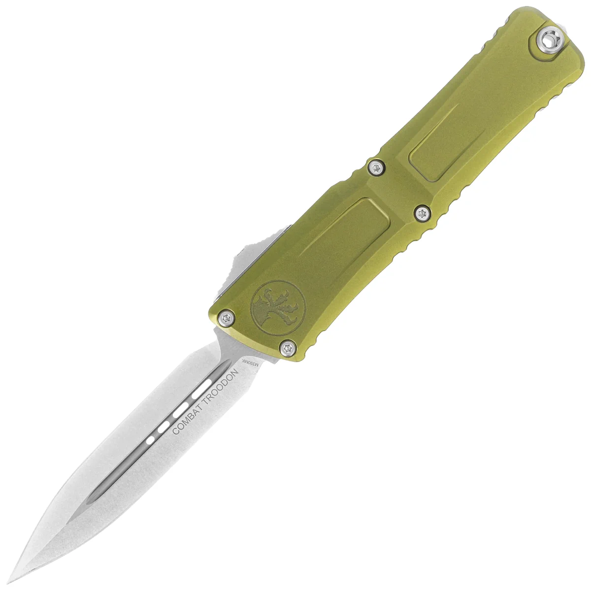 Nóż automatyczny OTF Microtech Combat Troodon D/E Gen III OD Green Aluminium, Stonewashed M390MK by Tony Marfione (1142-10OD)