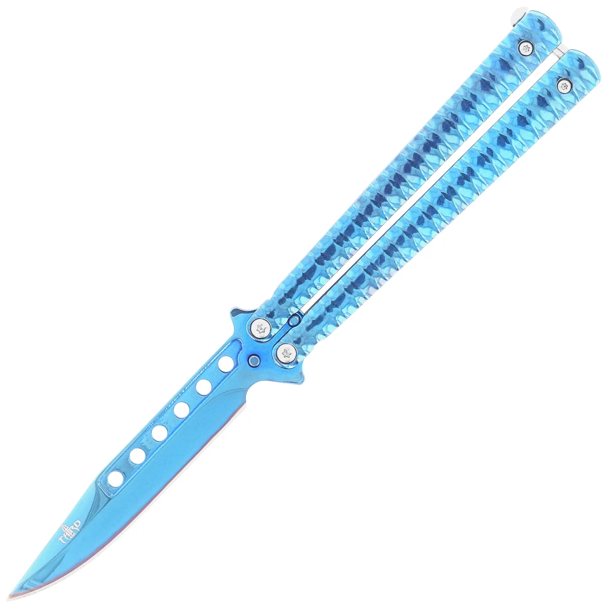 Nóż motylkowy Third Decor Habitat Balisong Blue Titanium Stainles Steel, Blue Titanium (16071A)