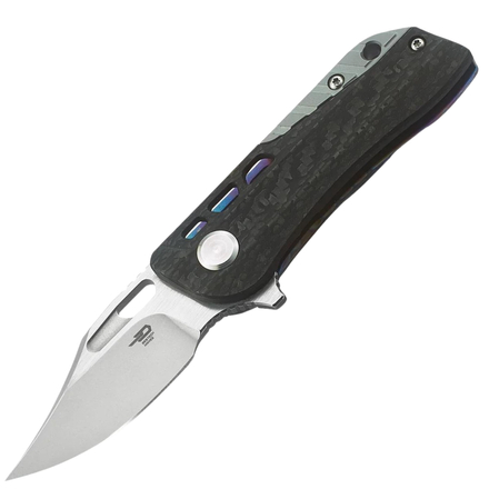 Nóż składany Bestech Engine Bowie Carbon Fiber/Colorful Flamed Titanium, Bead Blasted/Satin CPM S35VN (BT1806D)