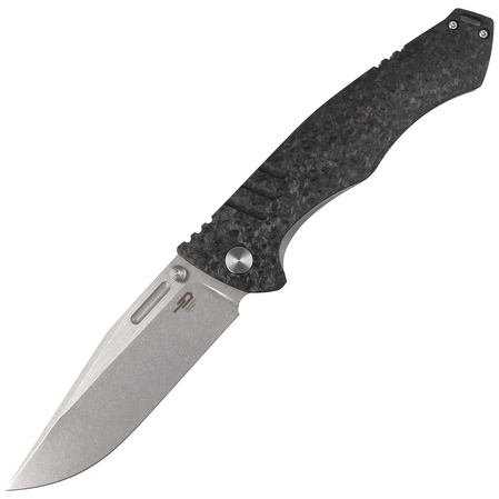 Nóż składany Bestech Keen II Titanium / Marble Carbon Fiber, Stonewashed / Satin CPM S35VN by Koens Craft (BT2301B)