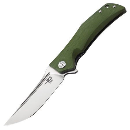 Nóż składany Bestech Scimitar Army Green G10, Stonewashed/Satin D2 (BG05B-1)