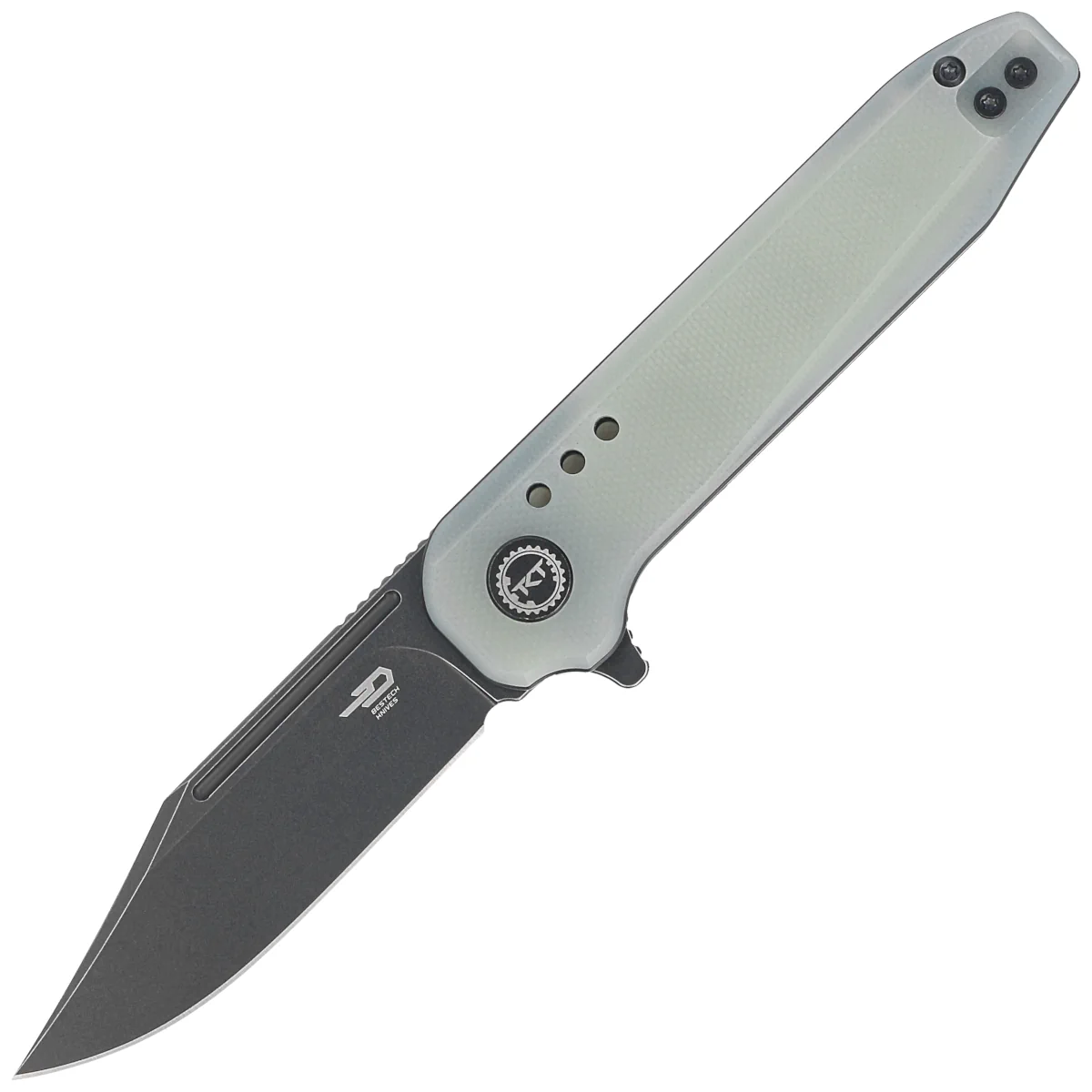 Nóż składany Bestech Syntax Transparent G10, Black Stonewash 154CM by Todd Knife and Tool (BG41C)