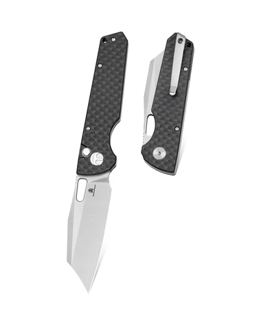 Nóż składany Bestechman Guardian Black CF Pattern G10, Satin D2 (BMK11B)