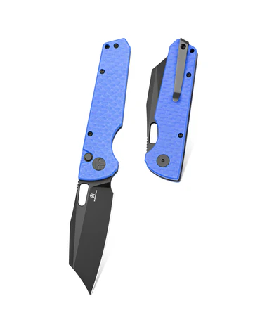 Nóż składany Bestechman Guardian Blue CF Pattern G10, Black PVD D2 (BMK11G)