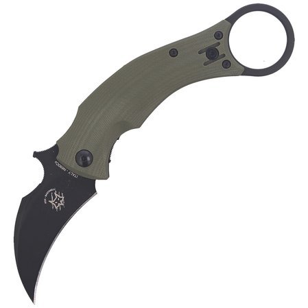 Nóż składany FOX Karambit Black Bird by Bastinelli G10 OD Green, Black Idroglider (FX-591 OD)