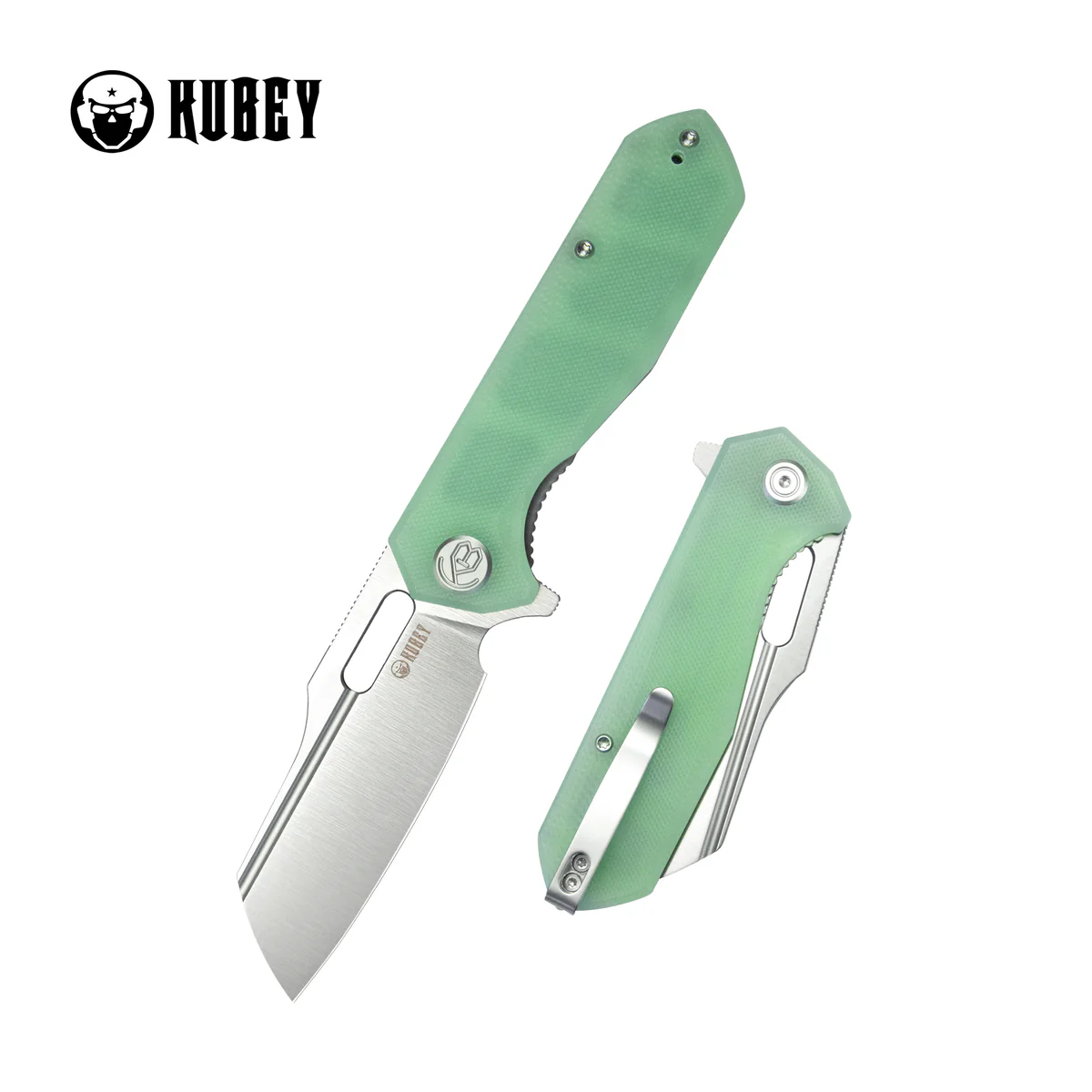 Nóż składany Kubey Atlas Jade G10, Satin 14C28N by Jelly Jerry (KU328I)