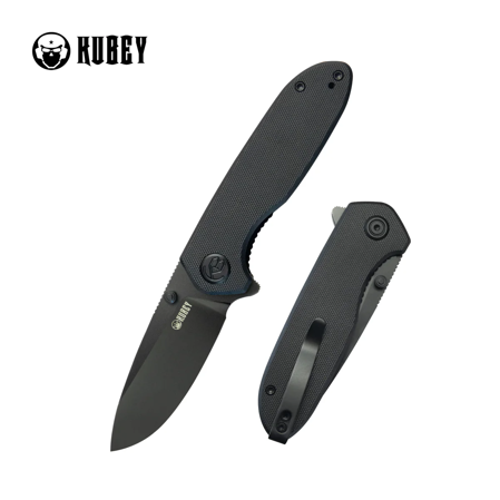 Nóż składany Kubey Belus Black G10, Blackwashed AUS-10 (KU342E)