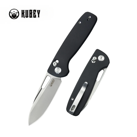 Nóż składany Kubey Bluff Black G10, Sandblasted 14C28N by Garet Caronna (KU248D)