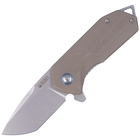 Nóż składany Kubey Knife Campe, Tan G10, Sandblast D2 (KU203C)