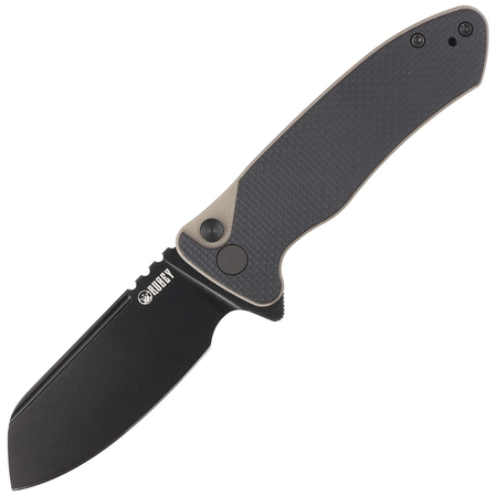 Nóż składany Kubey Knife Creon Black/Tan G10, Blackwashed AUS-10 (KU336F)