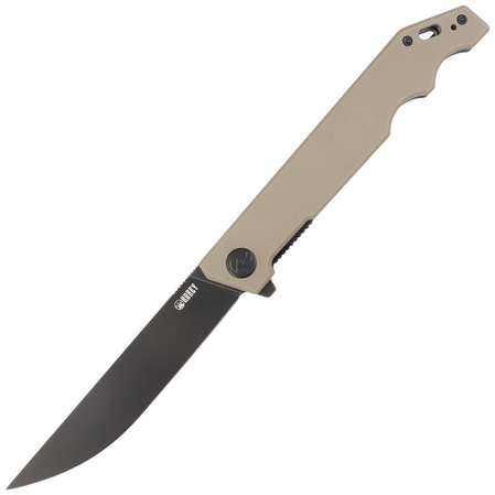 Nóż składany Kubey Knife Pylades Tan G10, Blackwash AUS-10 (KU253C)