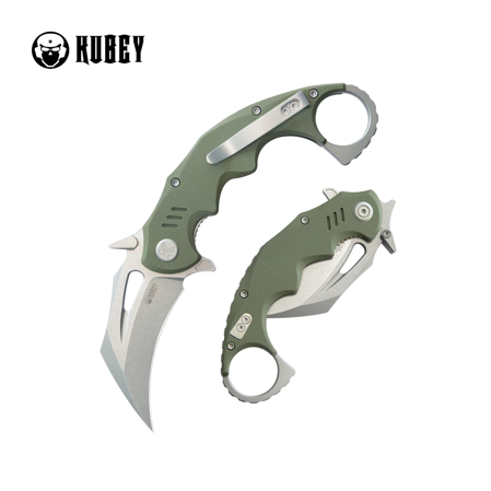 Nóż składany Kubey Mini Wrath Green G10, Beadblasted 14C26N by MUZI Design (KU262B)