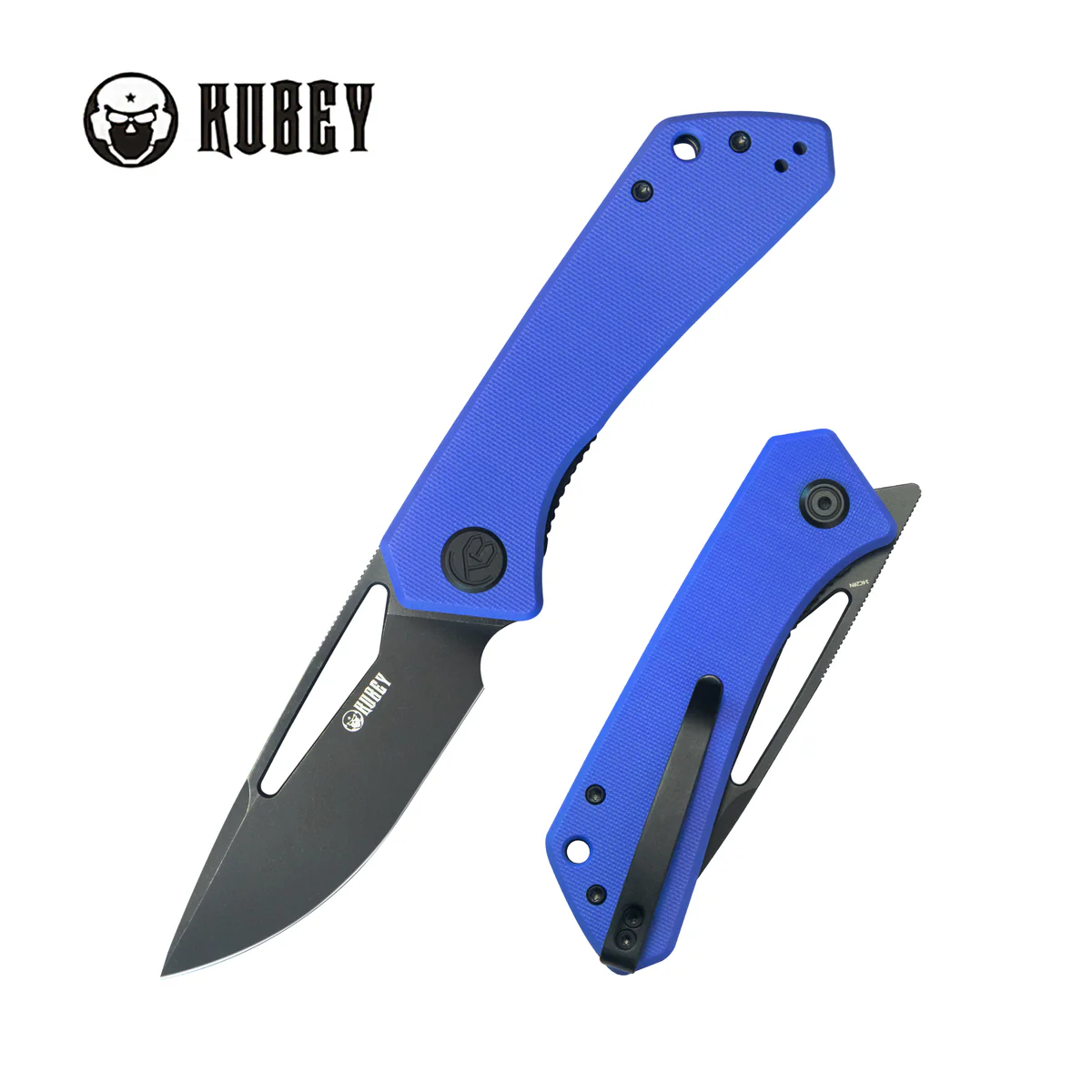 Nóż składany Kubey Thalia Blue G10, Blackwashed 14C28N (KU331P)