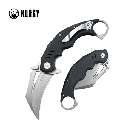 Nóż składany Kubey Wrath Black G10, Beadblasted 14C26N by MUZI Design (KU261A)