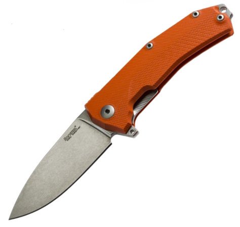 Nóż składany LionSteel KUR G10 Orange, Stone Washed Blade (KUR OR)