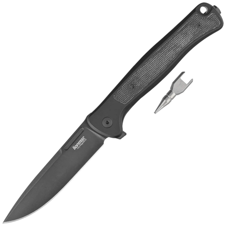 Nóż składany LionSteel Skinny Black Aluminium/Black Canvas Micarta, Old Black MagnaCut by Molletta (SK01A BB)