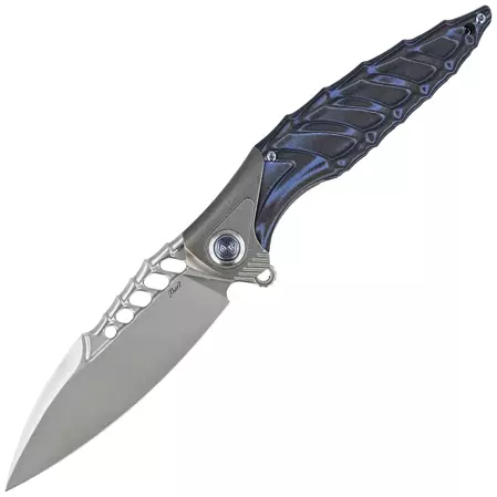 Nóż składany RikeKnife Thor 7 Integral Titanium Black / Blue G10, Satin 154CM (THOR7-BB)